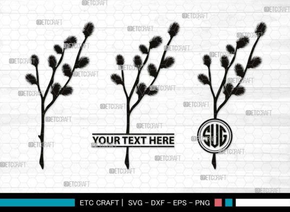 Download Pussy Willow Monogram, Spring Nature Svg - Nature svg Collection
