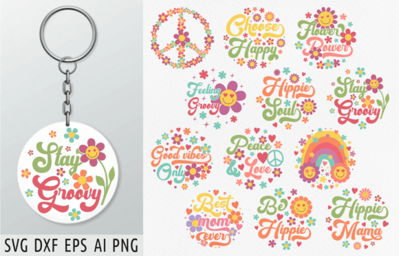 Download Hippie Keychain Svg Retro Hippie Svg Bun - Hippie Collection