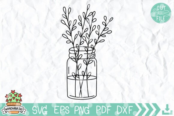 Download Mason Jar Flowers Svg Graphic - Premium Resources