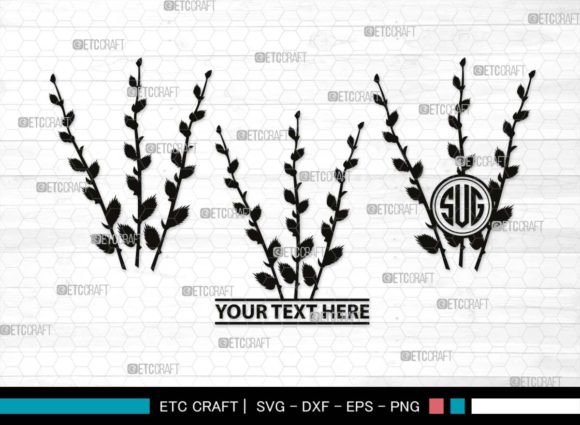 Download Pussy Willow Monogram, Spring Nature Svg - Nature svg Collection