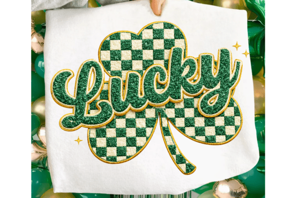 Download Faux Stitch Lucky Shamrock Varsity PNG - Premium Resources
